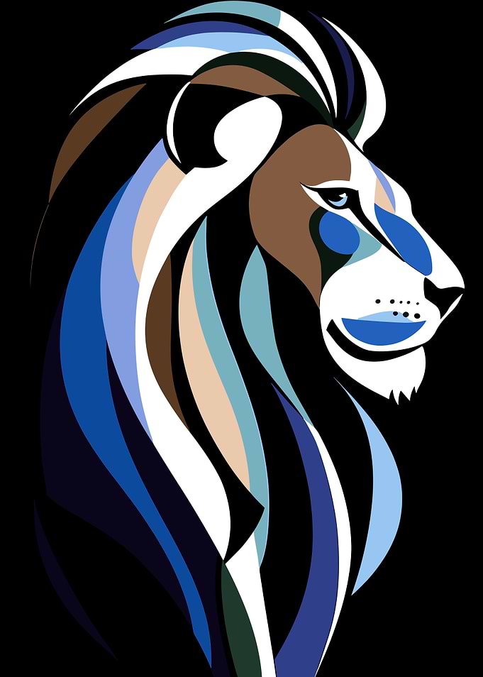 Abstract Lion Profile