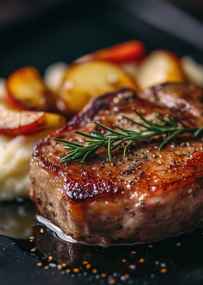 Grilled Pork Chop with Rosemary