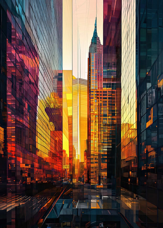 Cityscape with Glass Buildings