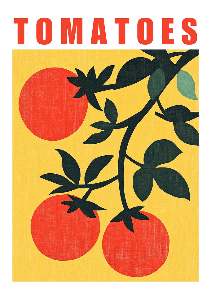 Tomatoes Minimalist Kitchen Art Print
