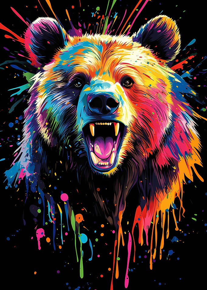Colorful Bear Portrait