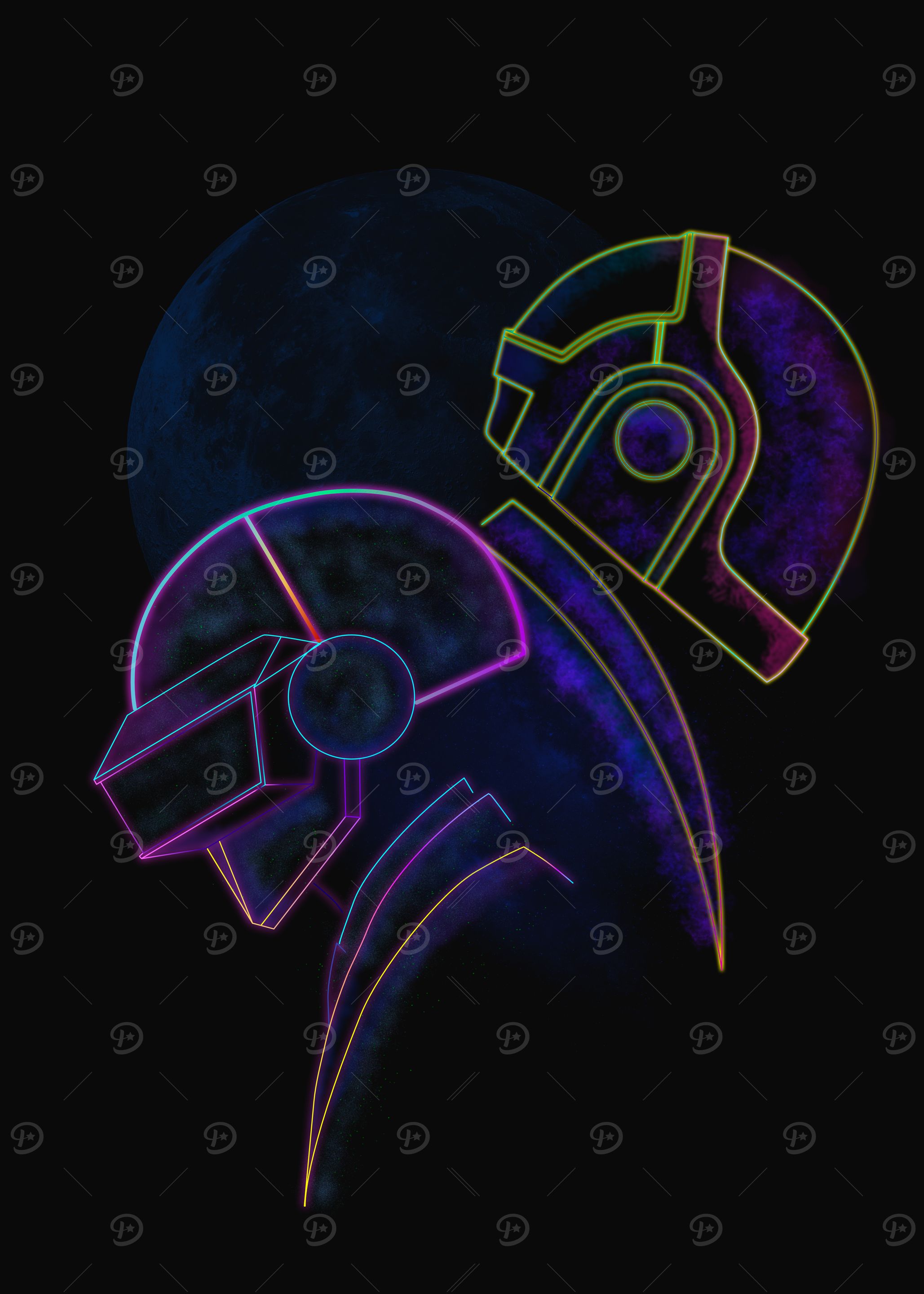 Daft Punk Neon Art
