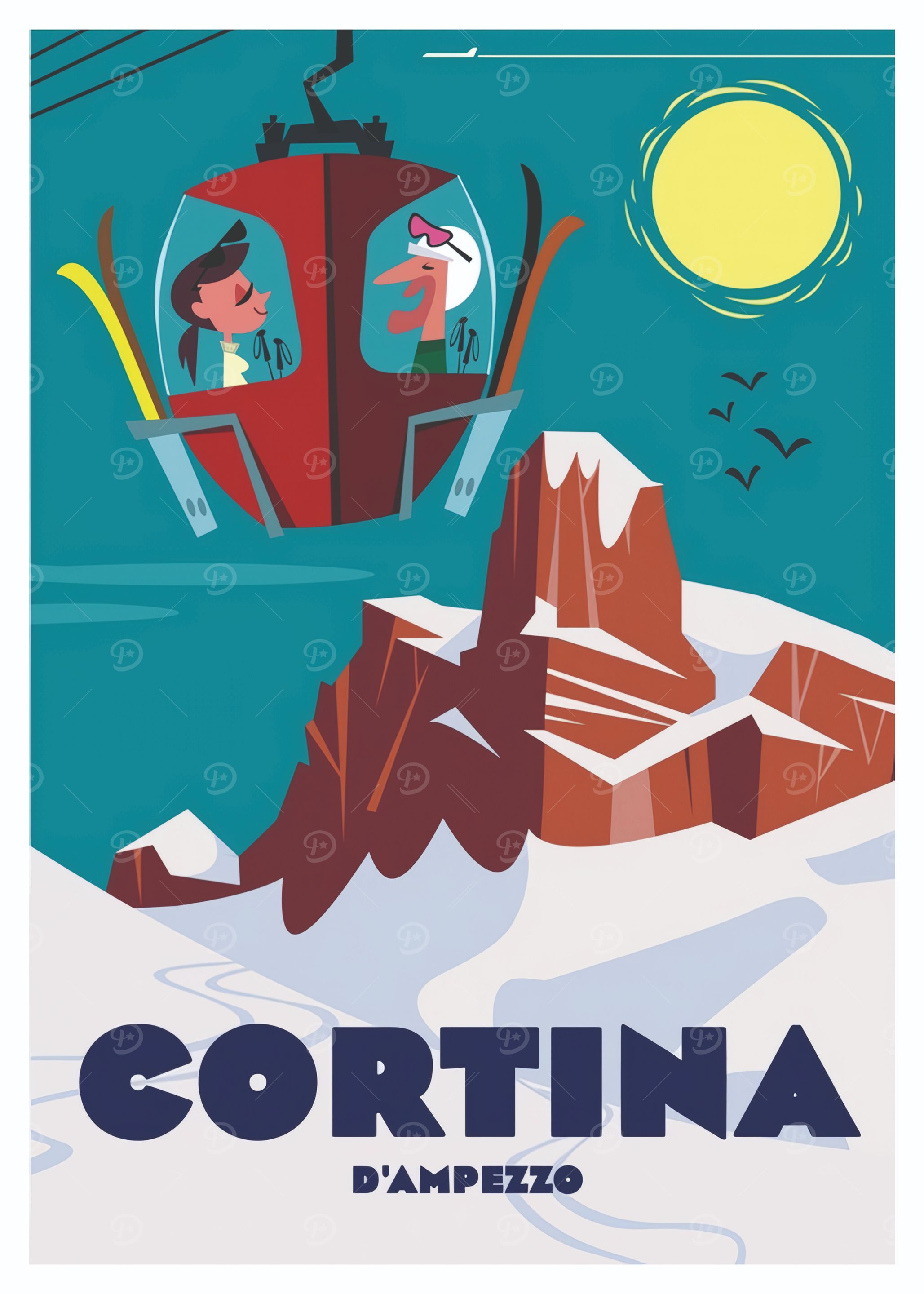 Cortina d'Ampezzo Ski Poster