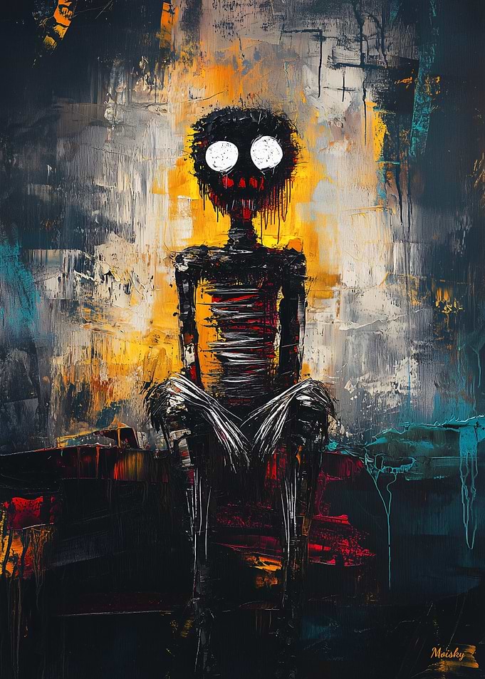 Haunted Silence – Expressive Abstract Figure Art