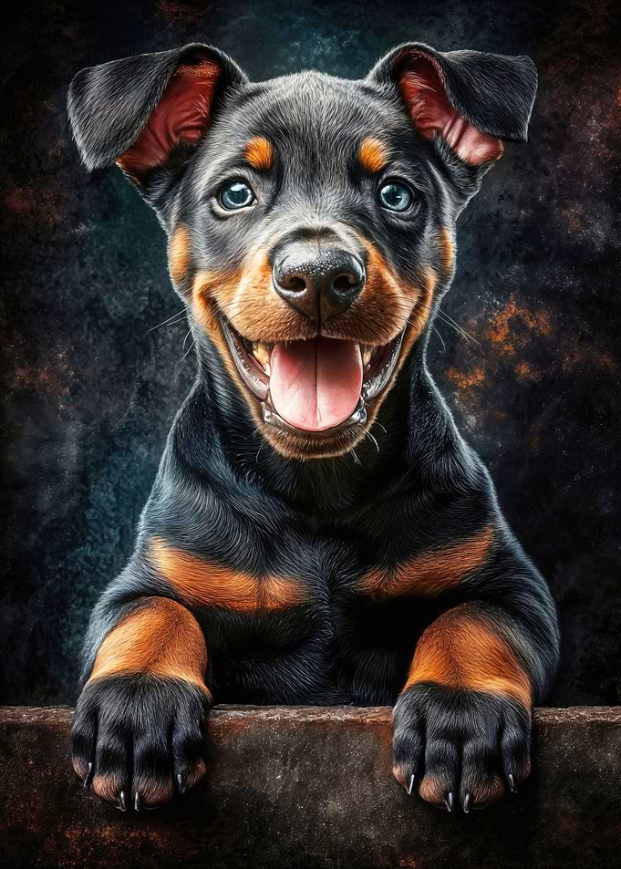 Smiling Doberman Puppy
