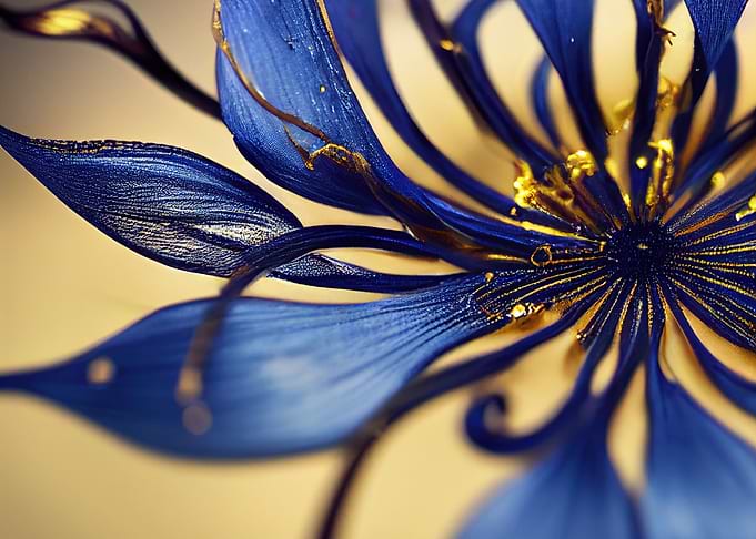 Blue and Gold Flower