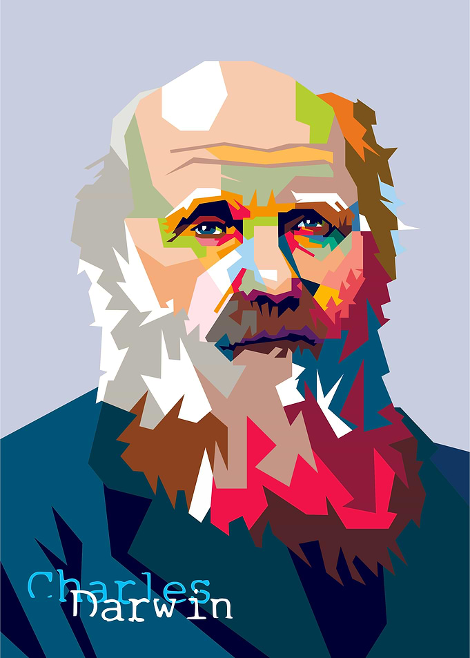 Charles Darwin Pop Art Portrait by eki