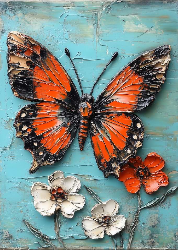 Orange Butterfly Painting