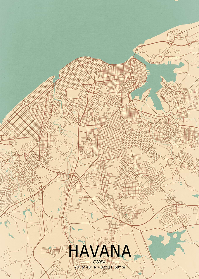 Havana Vintage City Map