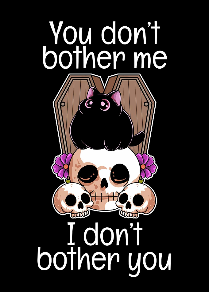 Funny Cat Skull Art