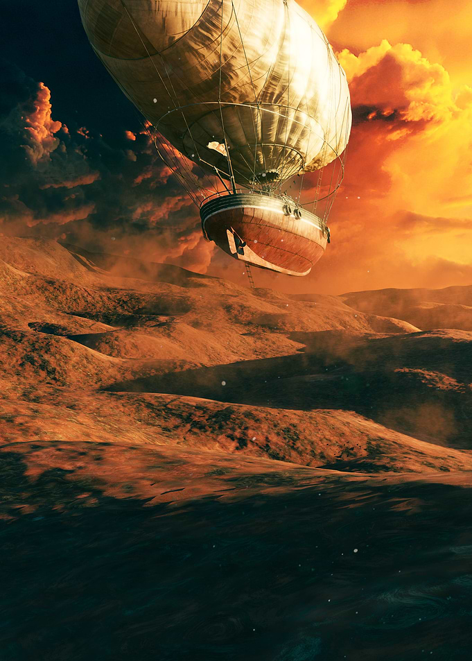 Airship Over Desert