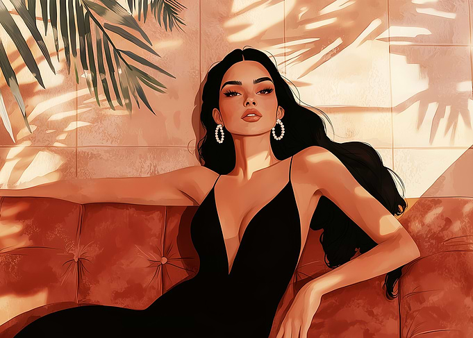 Woman in Black Dress