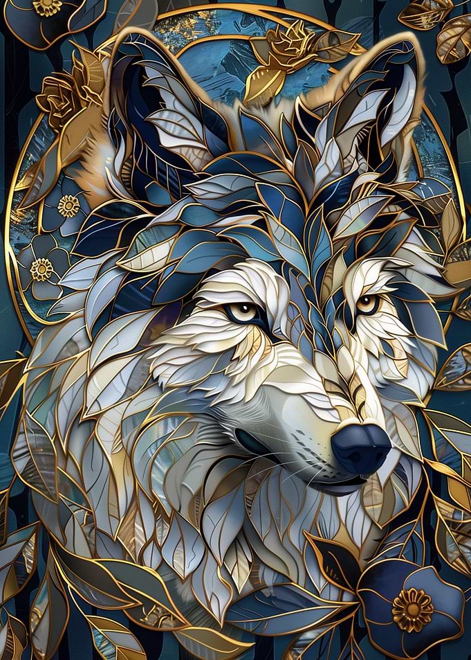 Wolf in Floral Design