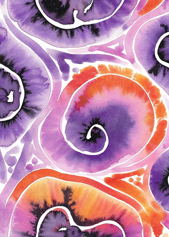 Abstract Watercolor Swirls