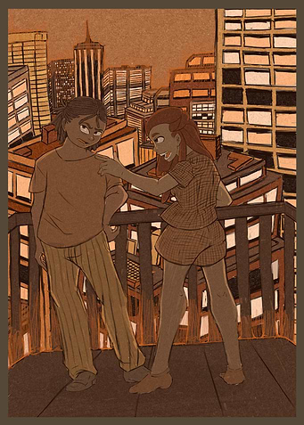 City Rooftop Couple