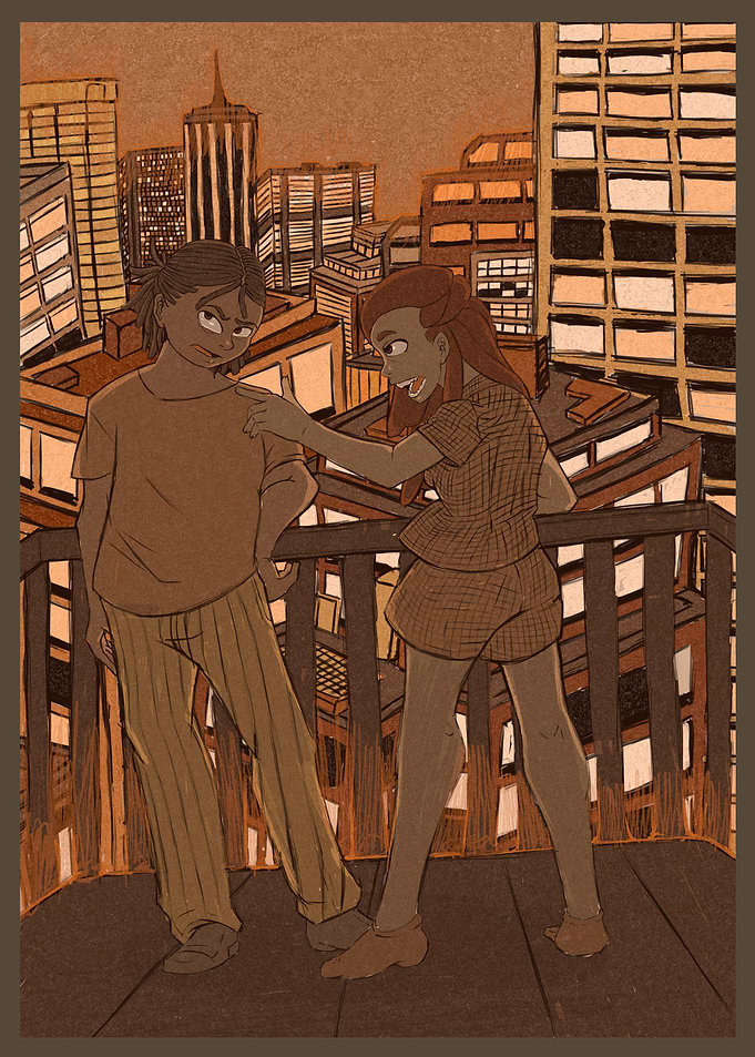 City Rooftop Couple