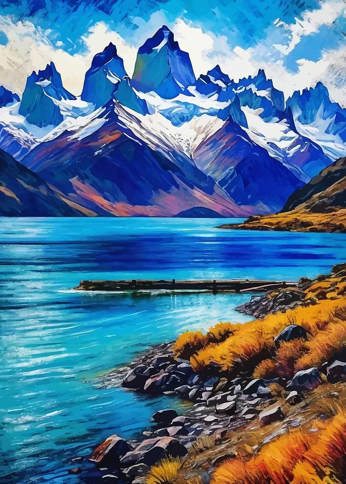 Mountain Lake Patagonia Landscape