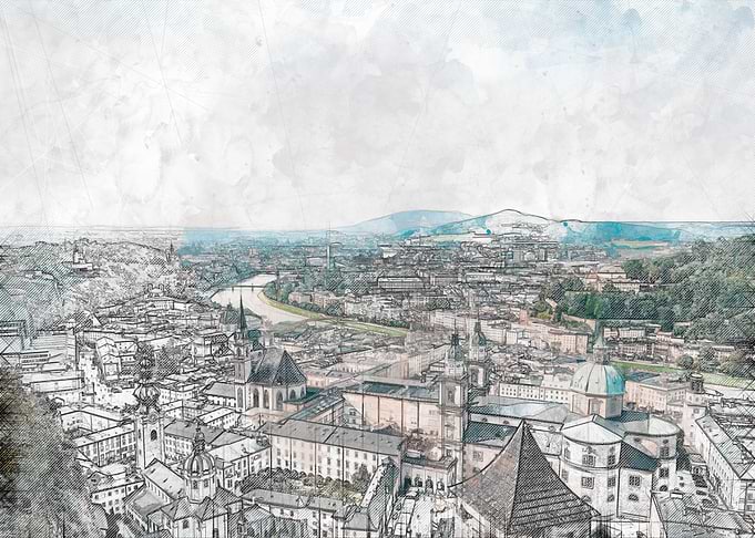 Cityscape Sketch Salisburg