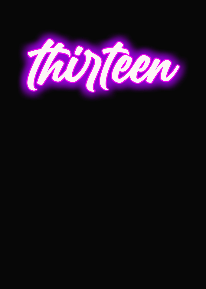 Neon Thirteen Boys Girls Birthday