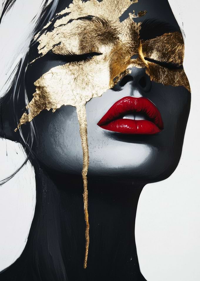 Gold and Red Portrait