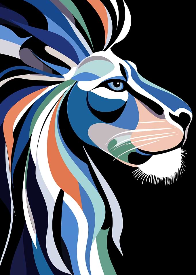 Abstract Lion Portrait