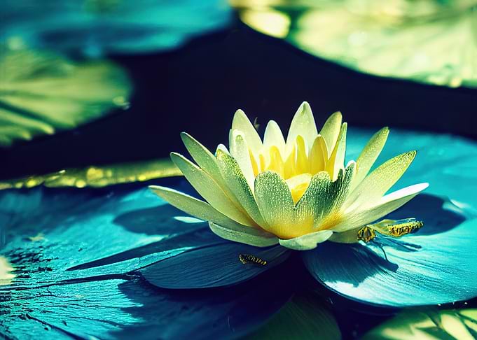Water Lily and Dragonfly