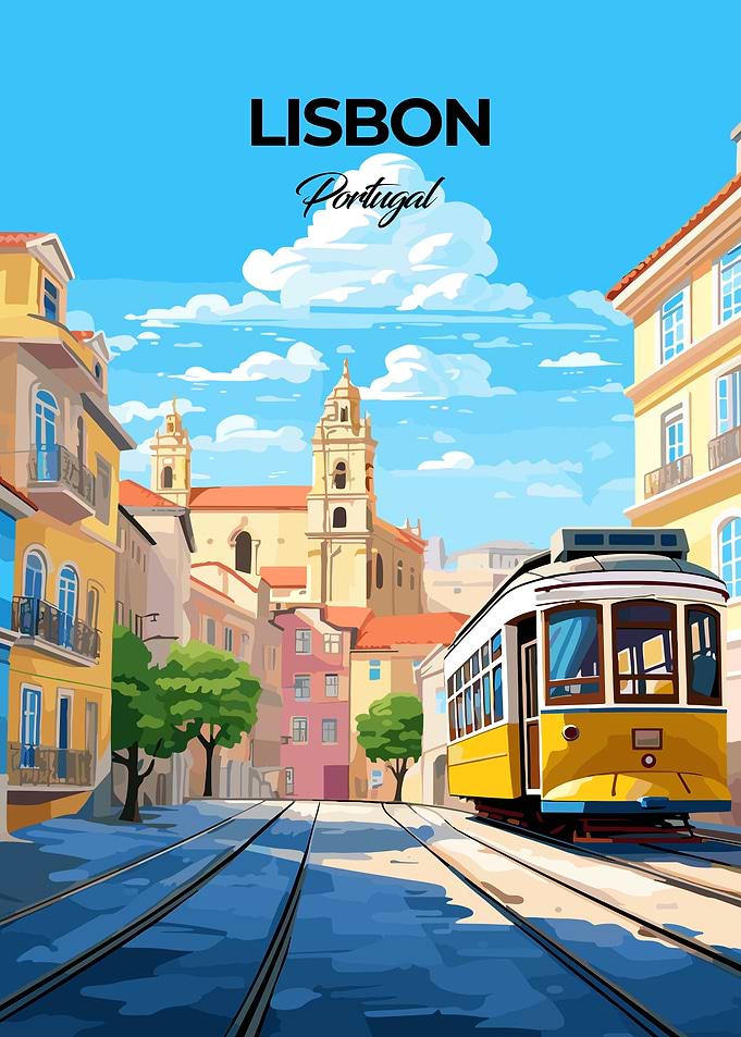 Lisbon Portugal Tram Poster