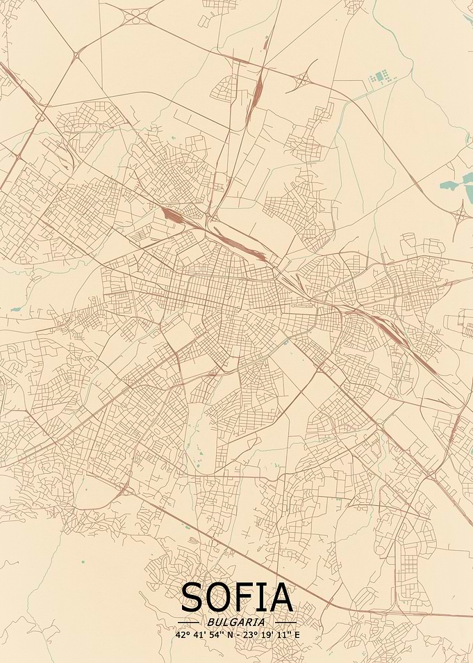 Sofia Vintage City Map