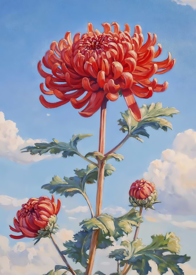 Bloom in Red Chrysanthemum