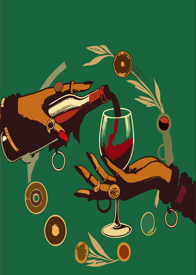 Wine Pouring Illustration