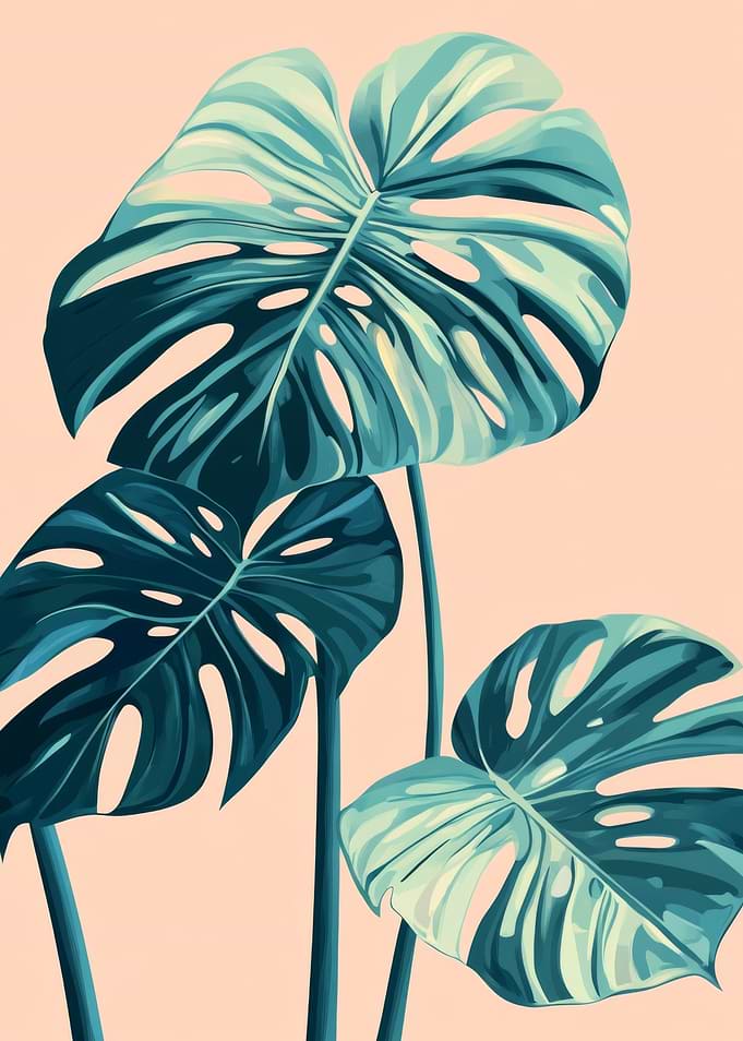 Tropical Monstera Leaves