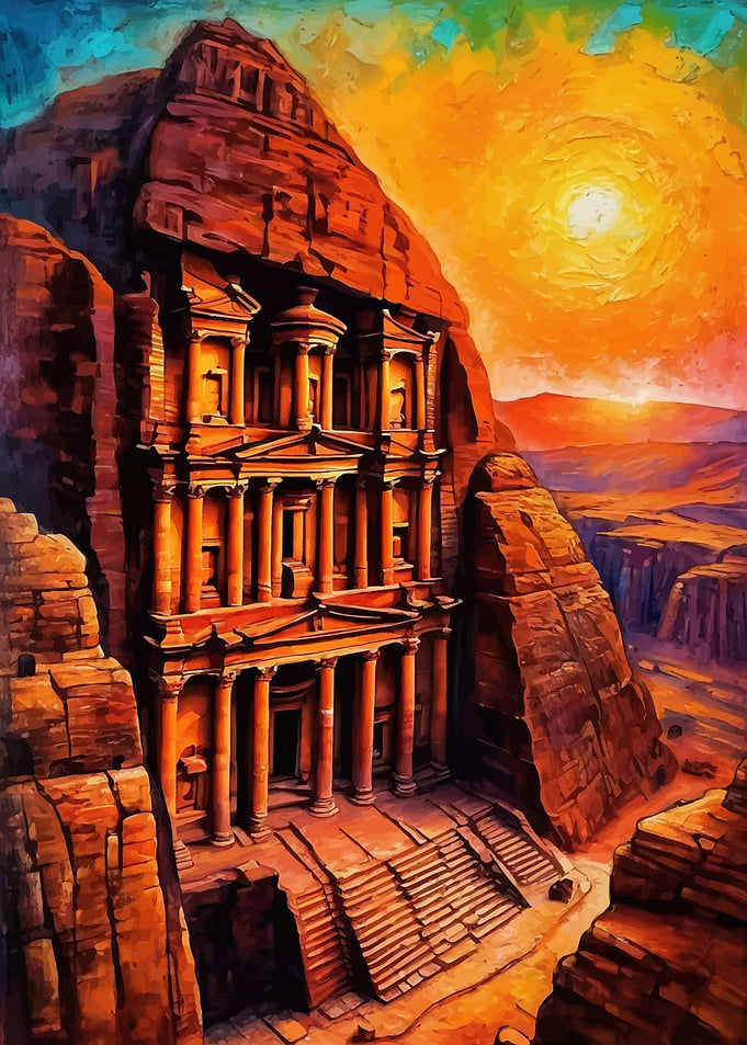 Petra Treasury Sunset