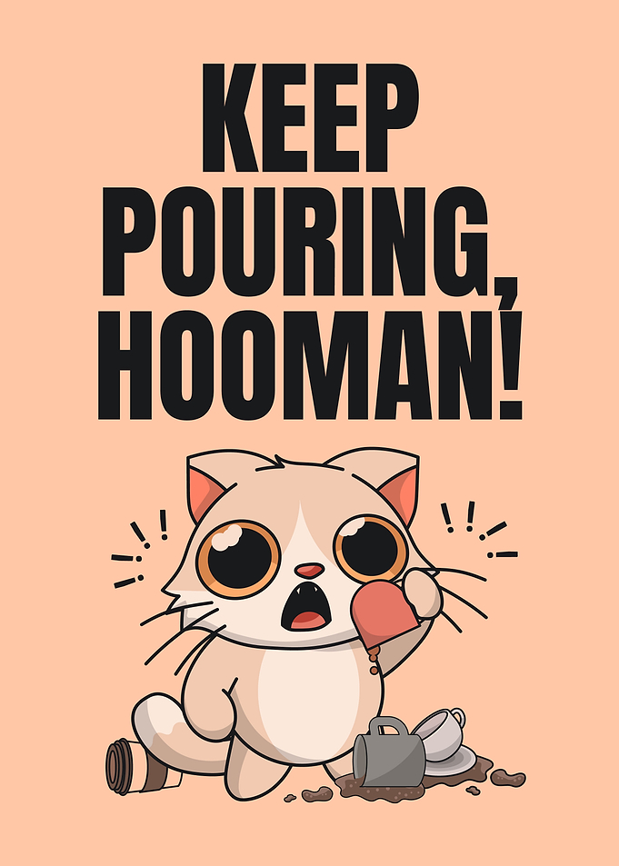 Cute Cat Cartoon: Coffee Demand