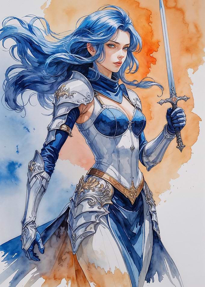 Blue-Haired Warrior Woman