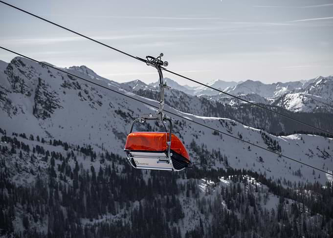 Ski Lift Cabin in Mountains