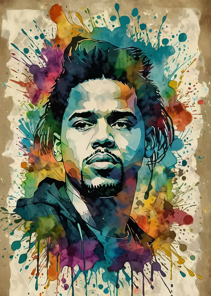 J. Cole Watercolor Portrait