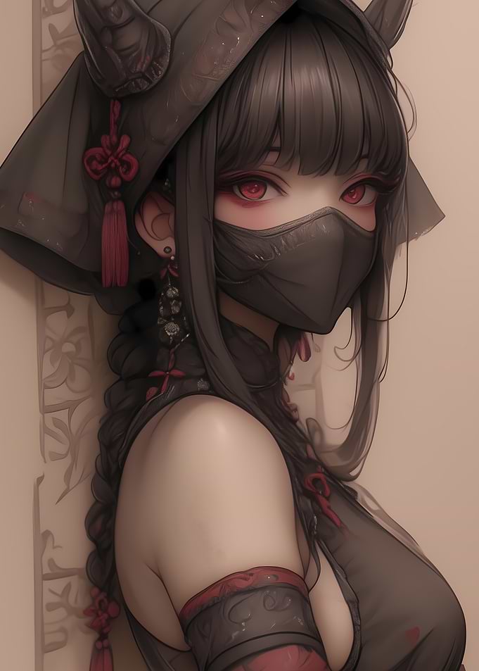 Anime Girl with Red Eyes