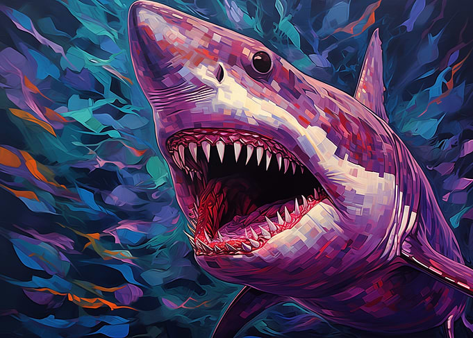 Great White Shark Painting