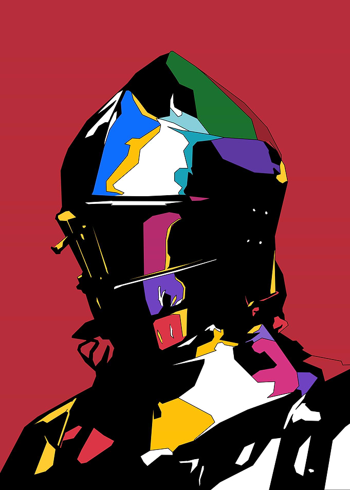 Knight in Colorful Armor