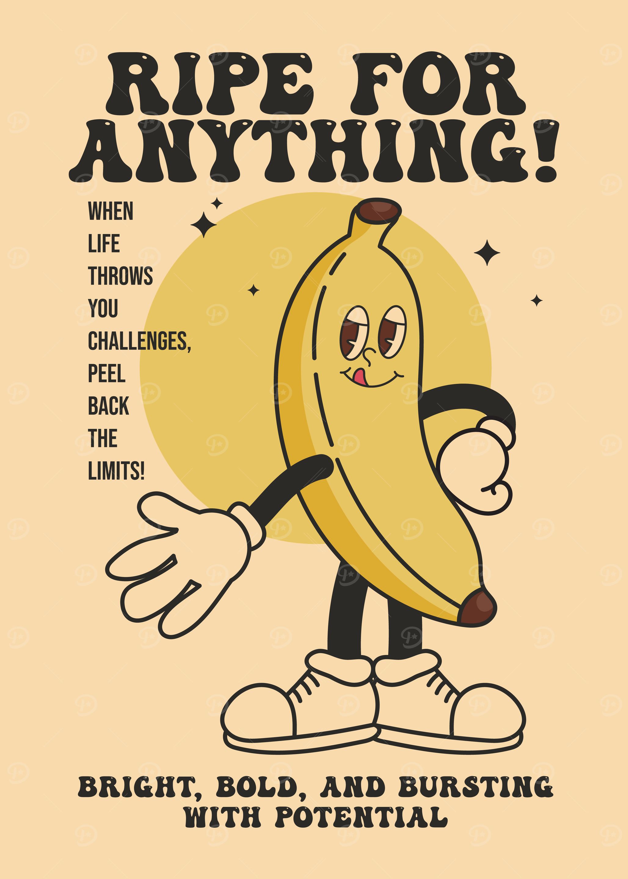 Retro Banana Cartoon Poster