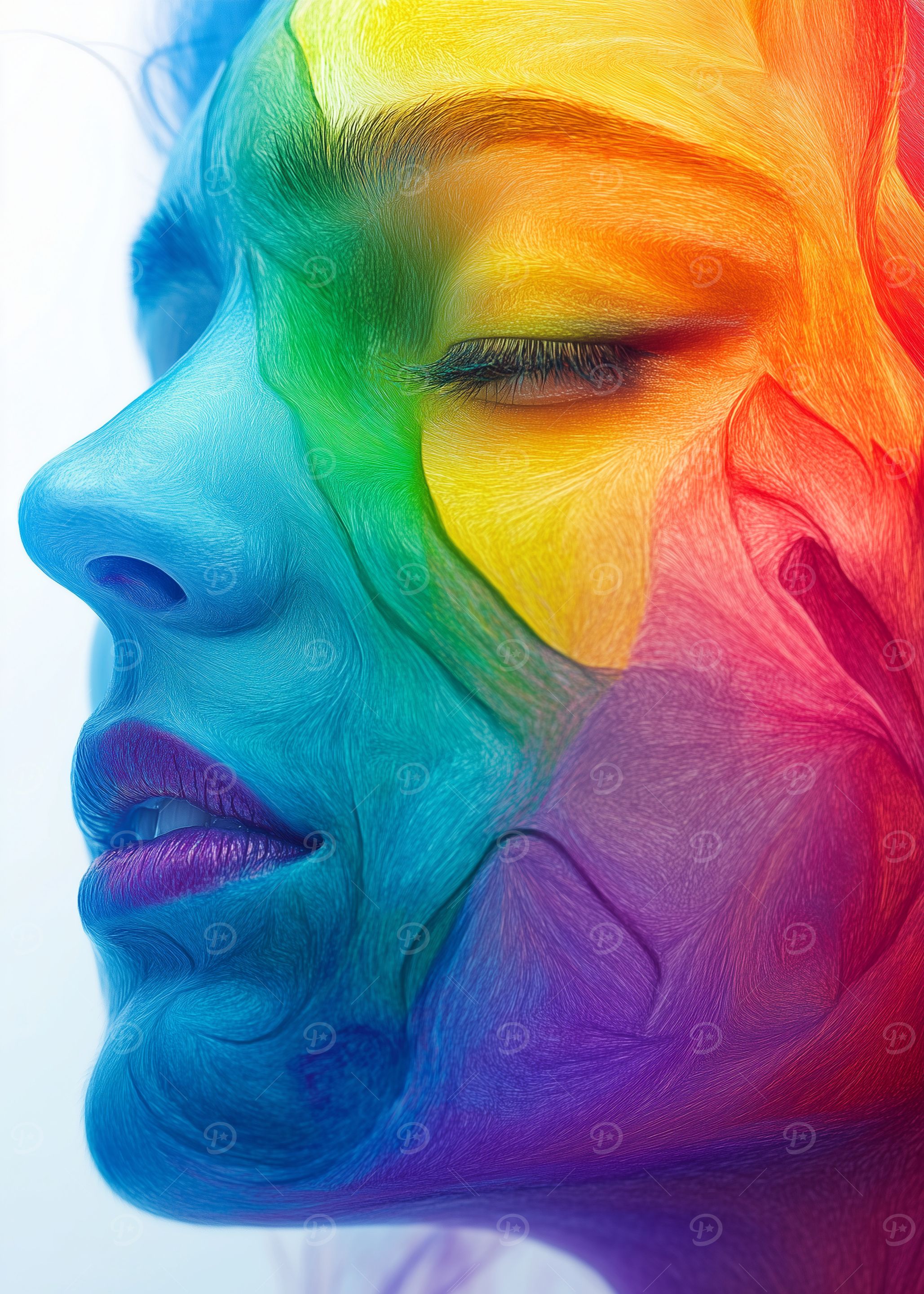 Rainbow Face Art