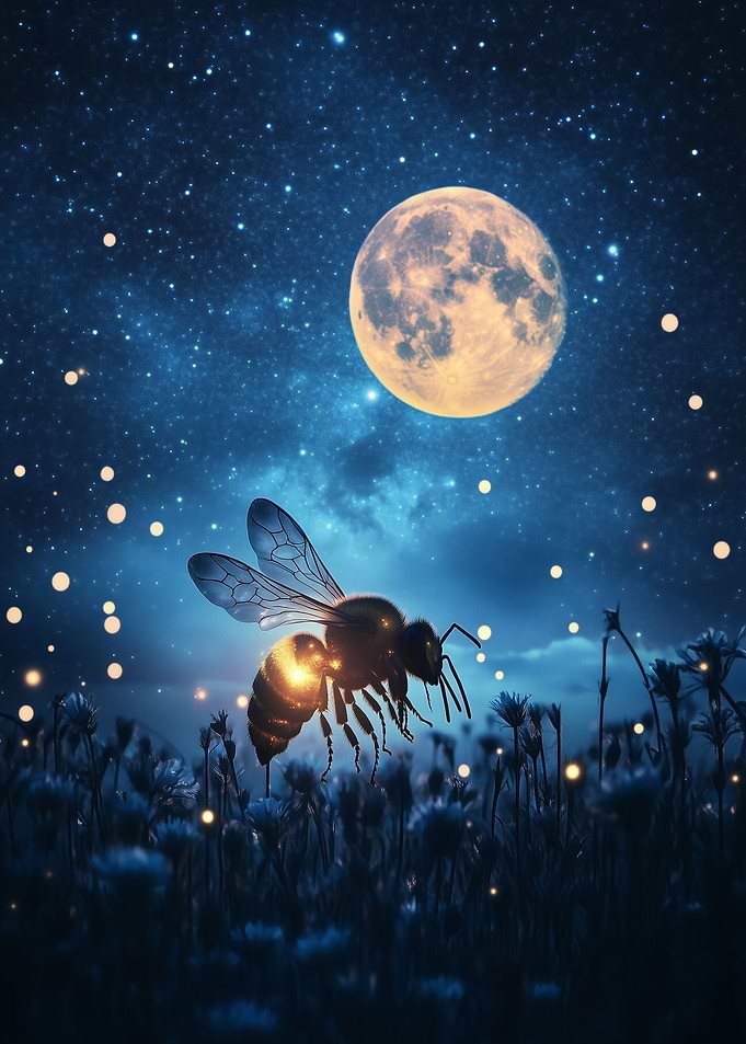 Bumblebee In Moonlight