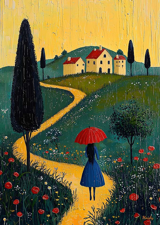 Path to Home – Naïf Whimsical Journey Art
