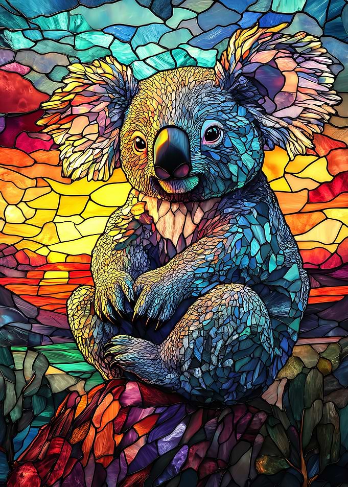 Koala in Stained Glass