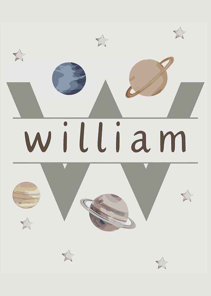 Space Themed Name Art - William