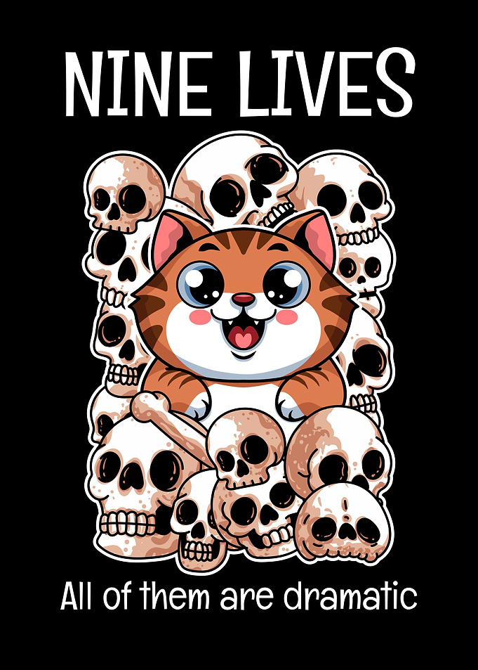 Dramatic Cat & Skulls