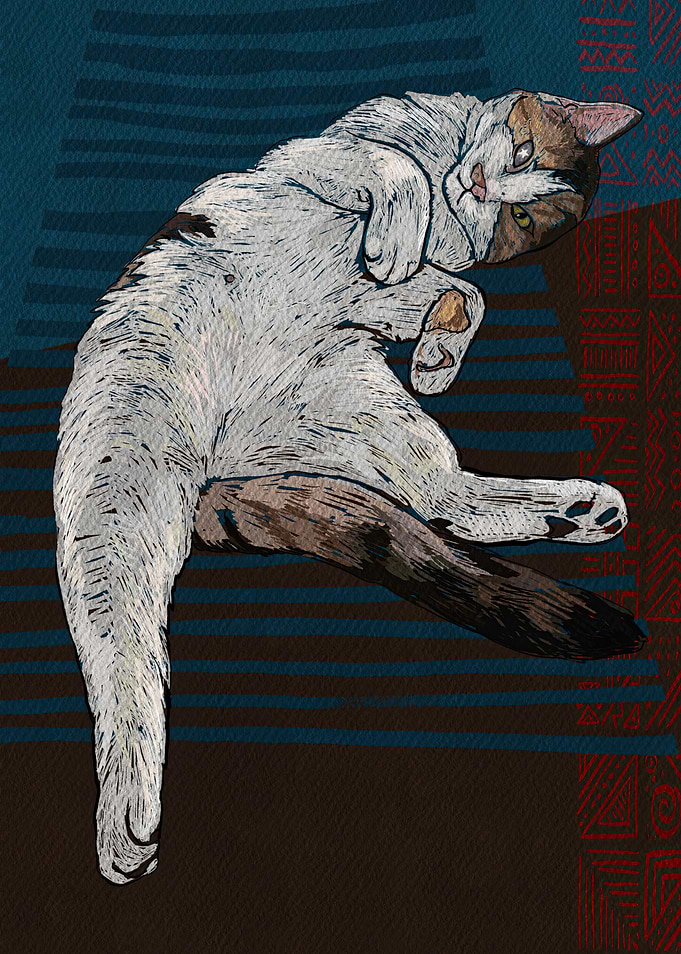 A Masterclass in Relaxation, Cat Art