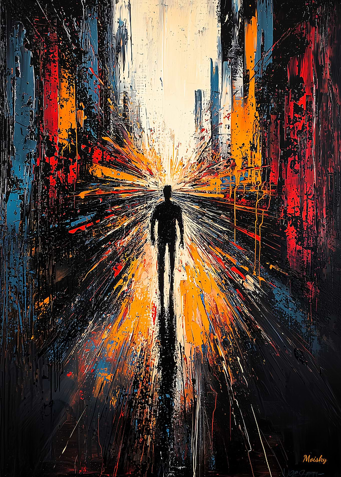 Lone Journey – Expressionist Abstract Urban Vision