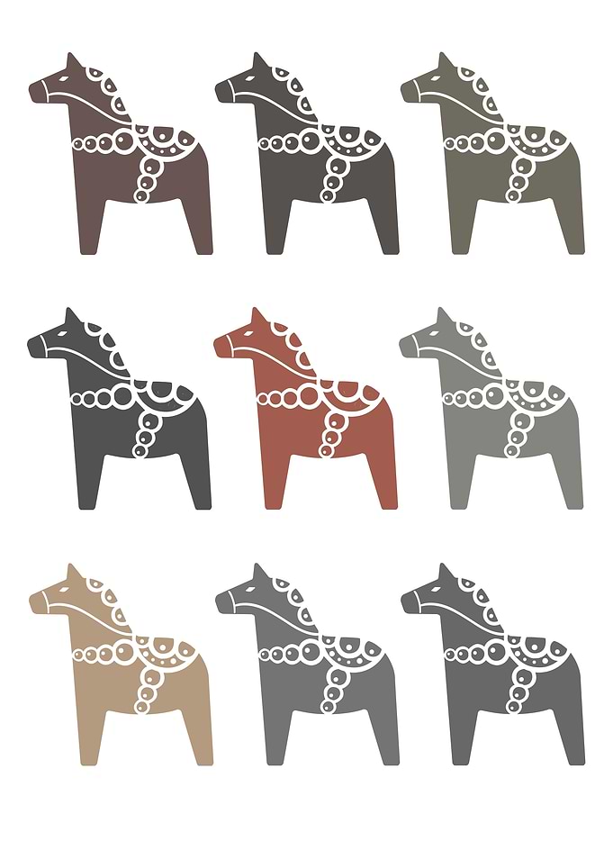 Dala Horse Color Variations