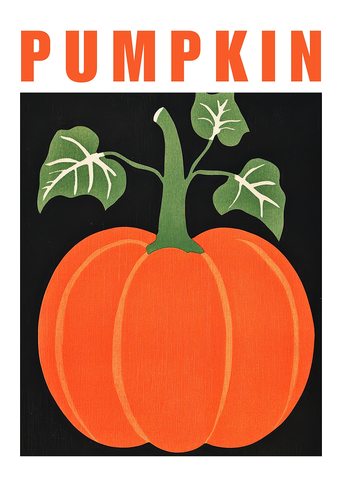 Pumpkin Minimalist Kitchen Art Print